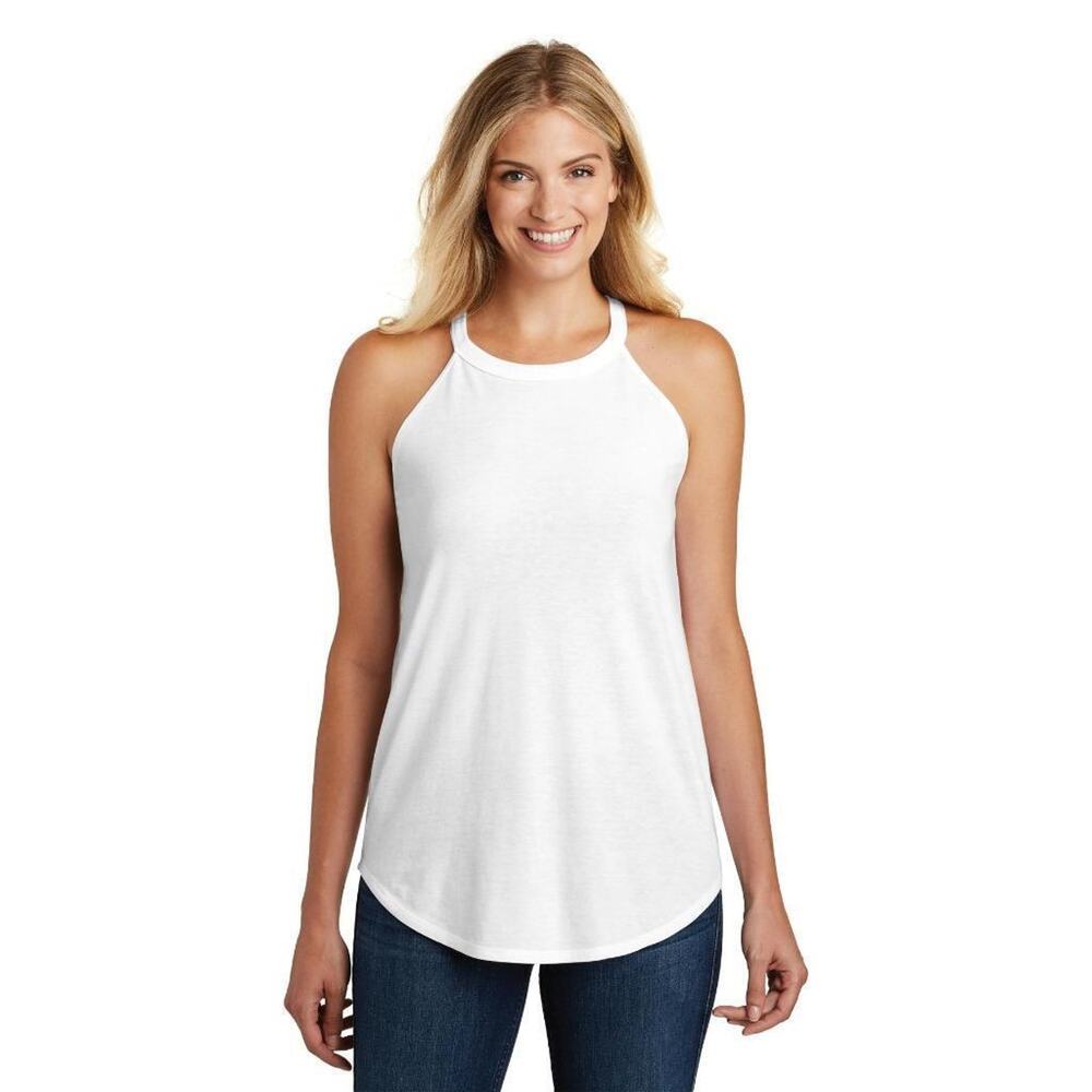 NEW NWT Boutique Medium White Racerback Sleeveless Rib Knit Tank Top - Picture 3 of 4